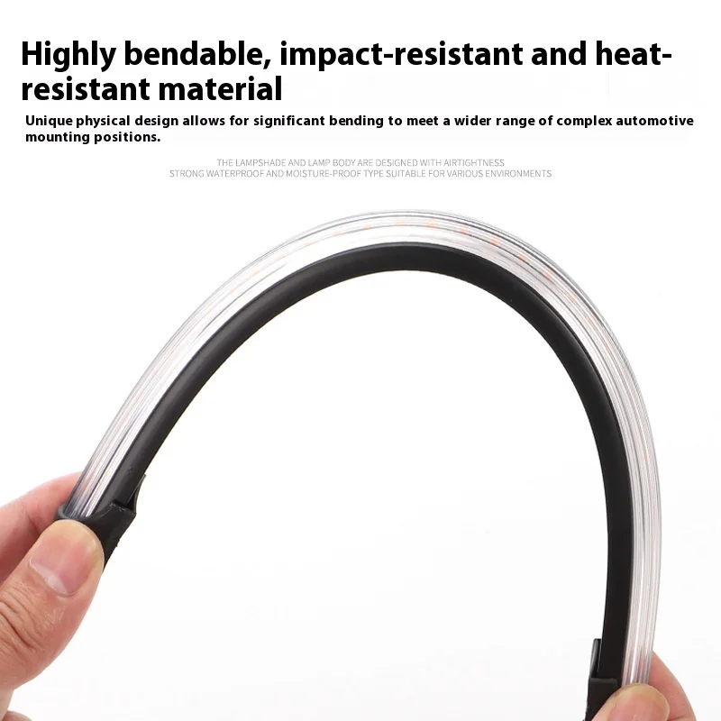 2 pezzi LED per auto DRL luci di marcia diurna impermeabile universale 12V faro automatico sequenziale indicatori di direzione flusso giallo luce diurna