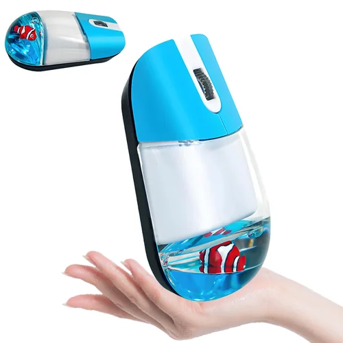 Imagen 1 del producto Ratón inalámbrico de 2,4G para acuario, OCéANO, lleno de aceite, botón de bajo ruido, bonito ratón flotante de animales, uso de oficina, ratones ópticos para ordenador portátil y PC