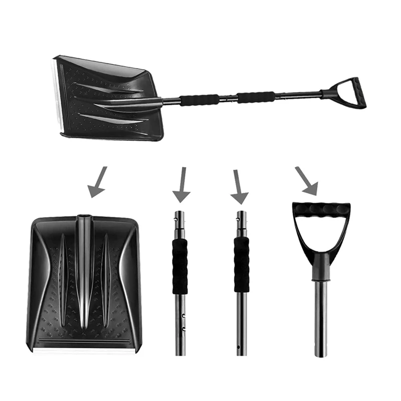 Portable Snow Shovel For Driveway Snow Shovel For Car Emergency Camping  4 In 1 Light Snow Shovel Winter