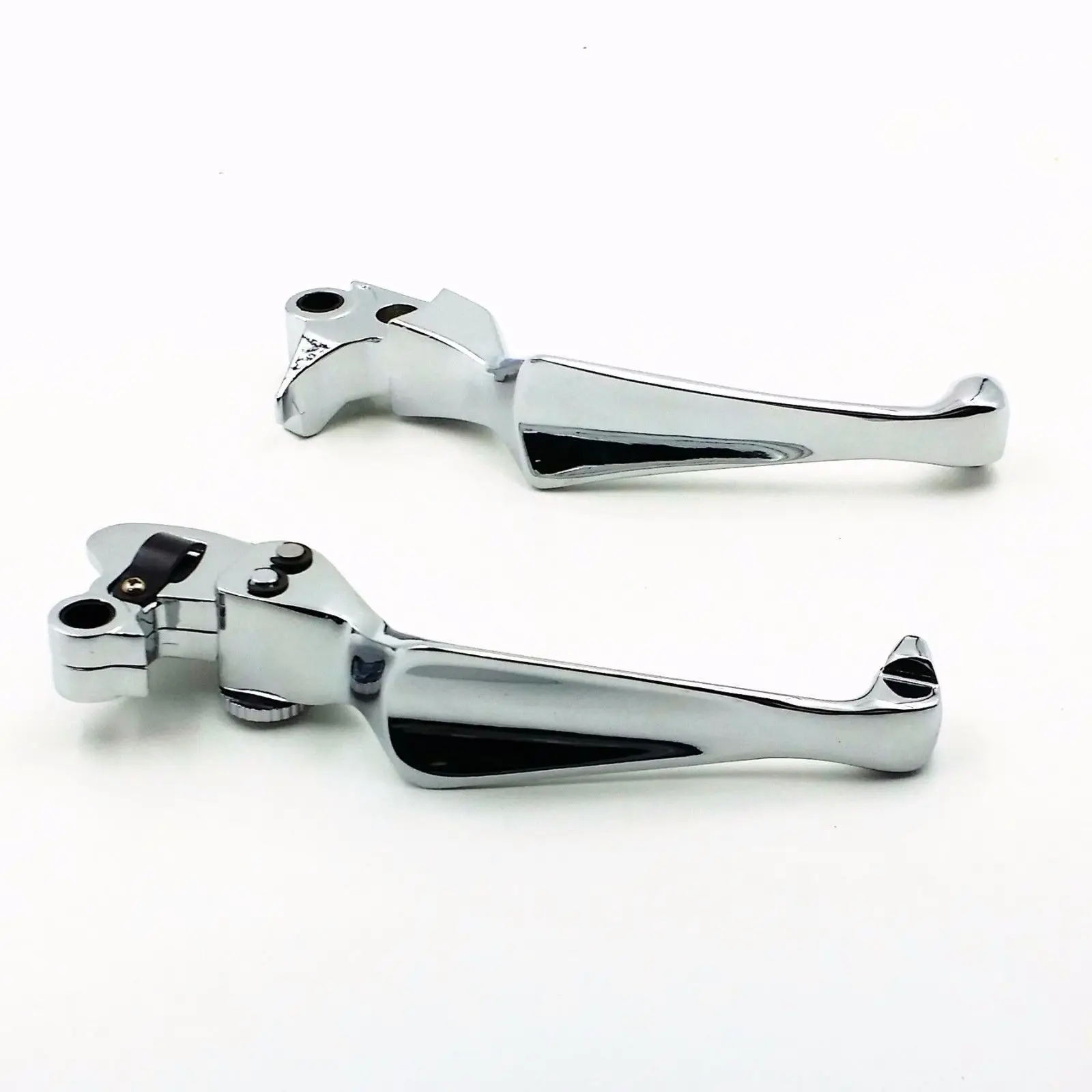 Chrome Skull Adjustable Brake Clutch Lever for Harley Fat Boy Dyna Electra FXDC