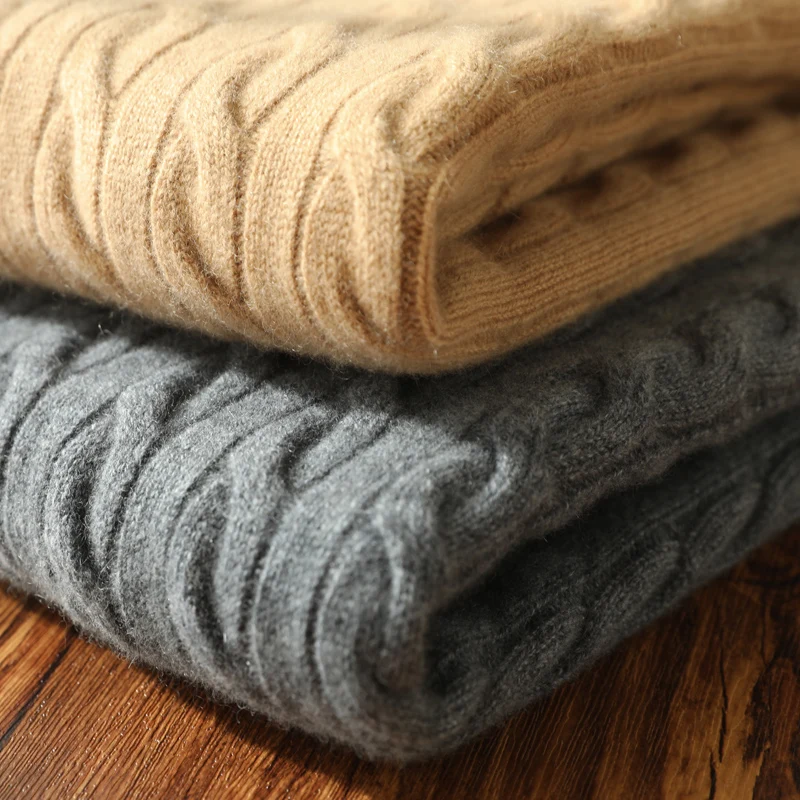 High quality 100% cashmere men's pullover business casual 7-needle knit thick sweater luxury brand Pull Jumper trendy streetwear