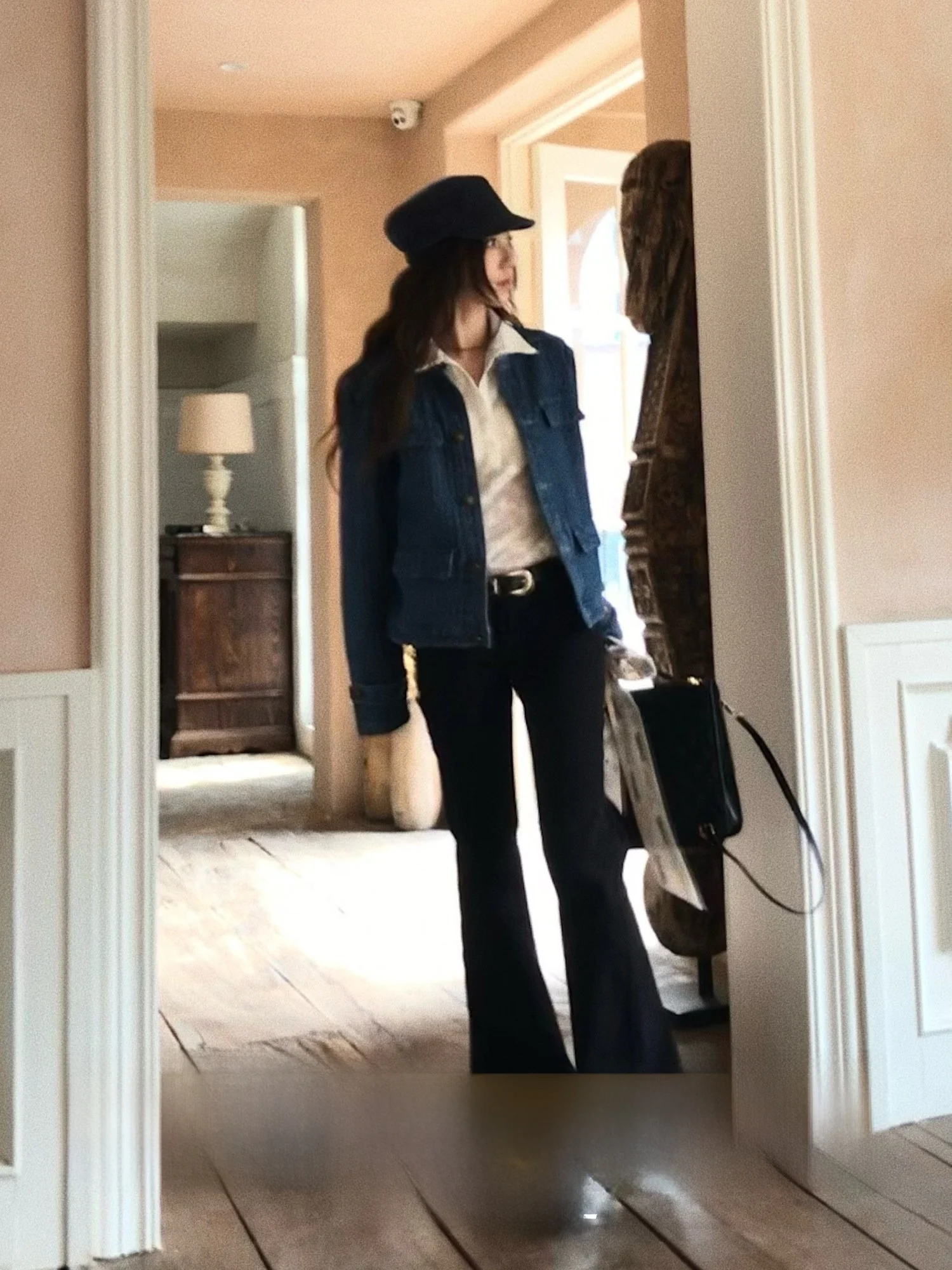 

High Waist Flared Jeans Women's Versatile Four Seasons Straight Leg Cotton Blend Comfortable Fit High Elastici Spring Faion