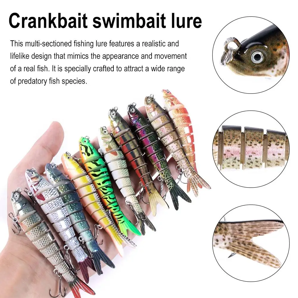 10cm/11.4g Multi Jointed Swimbait For Fishing 8 Segments Artificial Bait Hard Lifelike Fishing Lure Tackle For Bass Pike Z4L9