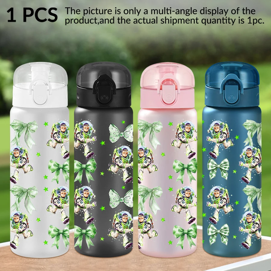 

1Pc Disney Buzz Lightyear Bow Pattern 26oz Plastic Water Bottle Outdoor Sports Water Cup Birthday/Homecoming Gift