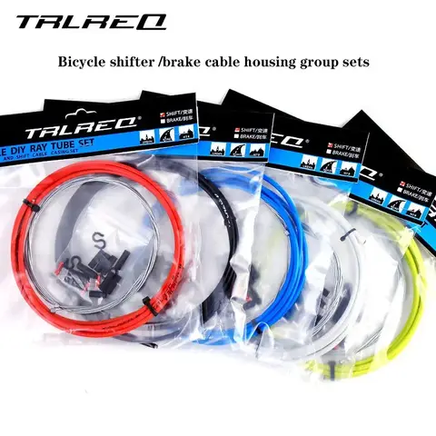 MTB 산악 자전거 변속기 시프터 레버 케이블 (자전거 케이블 캡 포함) 용 RGO 자전거 브레이크 케이블 하우징 그룹 세트