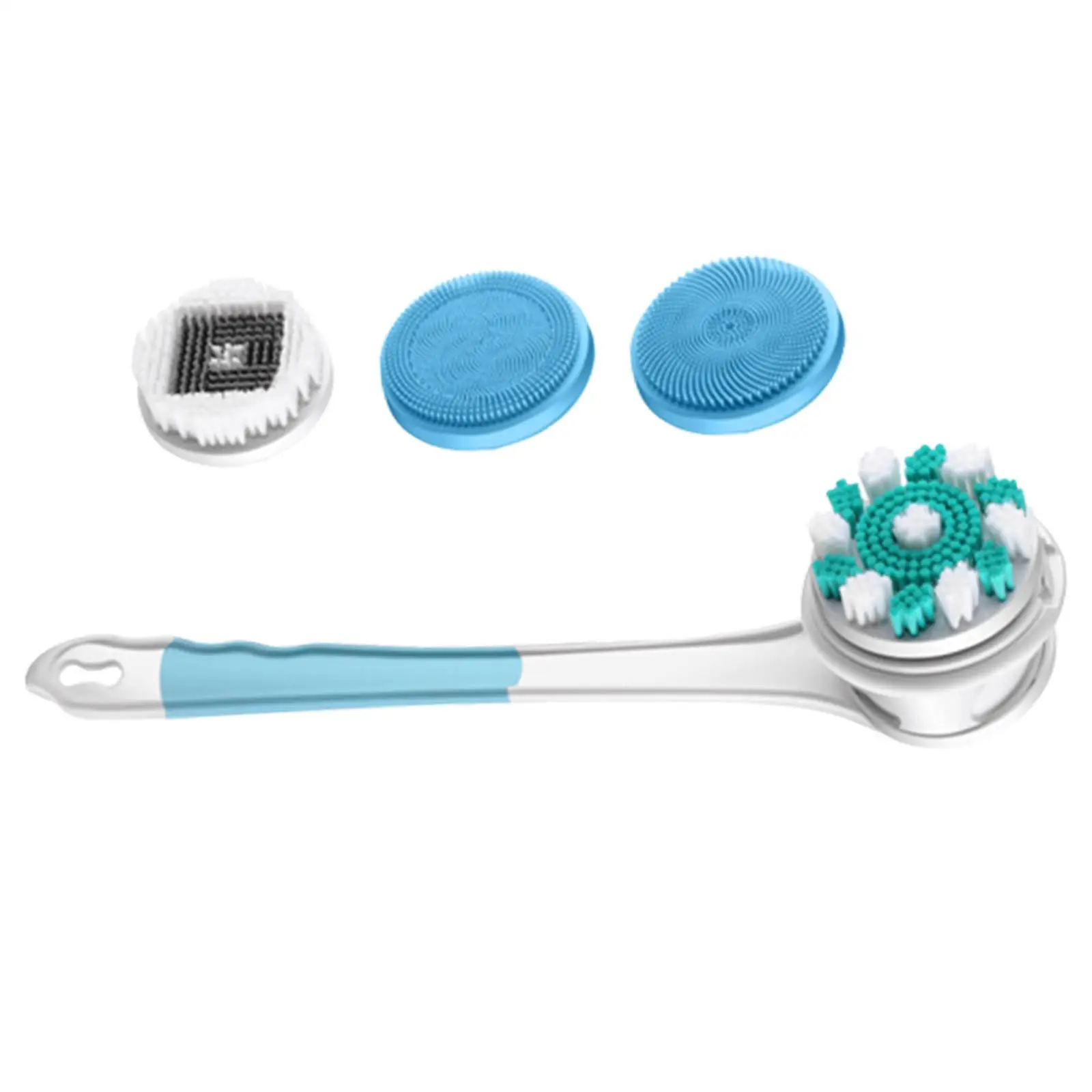 Electric Body Bath Brush Detachable Long Handle Cordless Back Brush for Showering Back Body Facial Cleansing Bathing Exfoliating