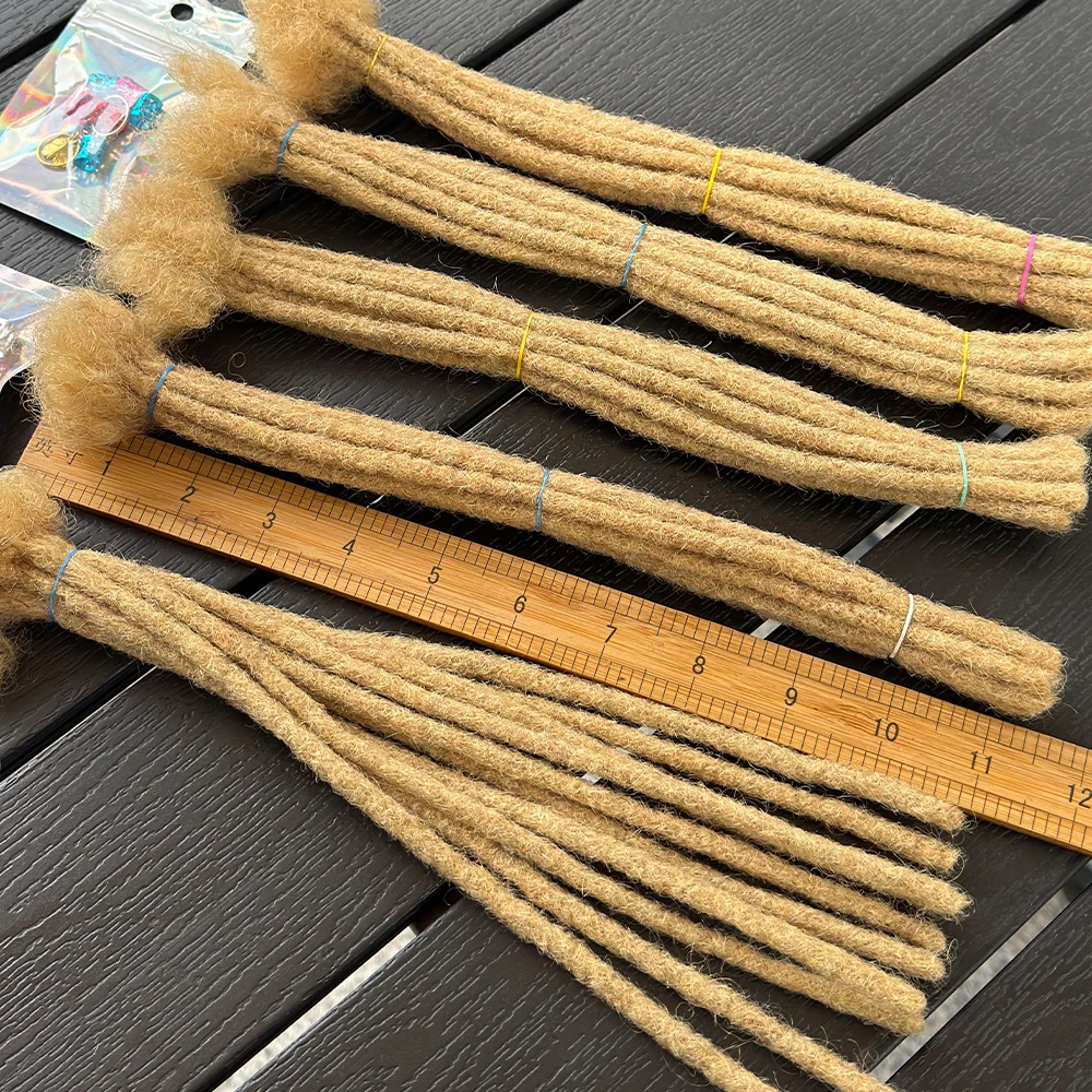 Extensões de Dreadlocks de Cabelo Humano Colorido, Extensões de Locs de 10 Polegadas Feitas à Mão para Mulheres, Homens e Crianças