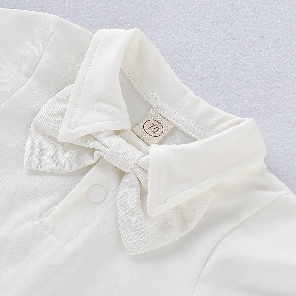 Vêtements baptistiques pour bébés garçons, tenue de baptême blanche, vêtements pour bébés filles, barboteuse avec nœud papillon, salopette, cadeau d'anniversaire pour réception-cadeau pour bébé