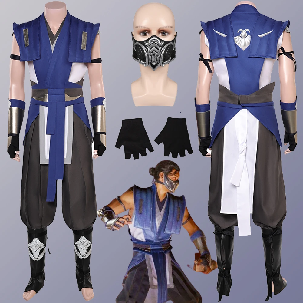 Sub Zero Cosplay Role Play Mask Game Mortal Kombat Costume Adult Men Roleplay Male Fantasy Fancy Dress Up Party Clothes