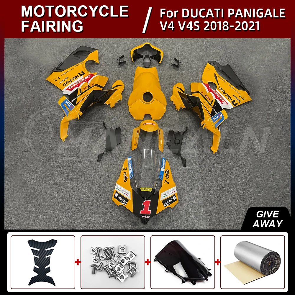 NEW ABS Motorcycle fairings kit full Injection for DUCATI Panigale V4 V4S V4R 2018-2021 High Quality Body Kit yellow black