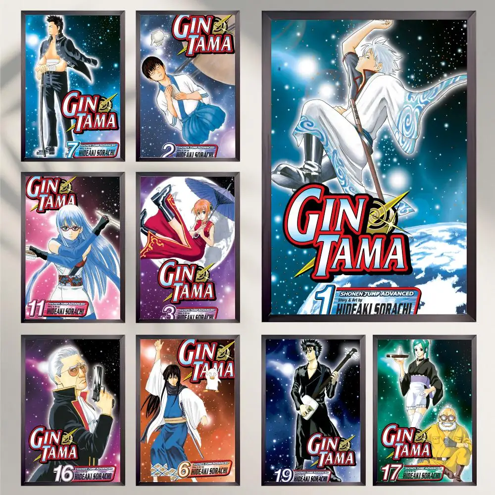 Beliebtes japanisches Anime-Poster G-GINTAMAS, HD, vielseitig, wasserfest, Wanddekoration, selbstklebend, perfekt für jeden Raum und ideales Geschenk