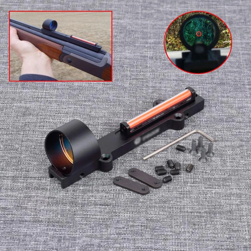 Tactical 1x28 Fiber Sight Scope RIZH-27 / MP-153 / MP-155 / MP-233 / TOZ-120 / MTs21-12 / TOZ-84 Rib Rail Hunting Shooting