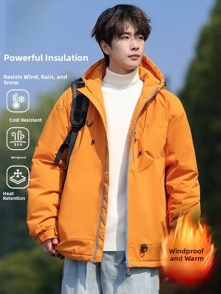 

Мужская утепленная свободная хлопковая куртка Yu Zhaolin: ветрозащитная, водонепроницаемая, зимняя, новая модель, с капюшоном, теплая, спортивная, повседневная, из полиэстера.