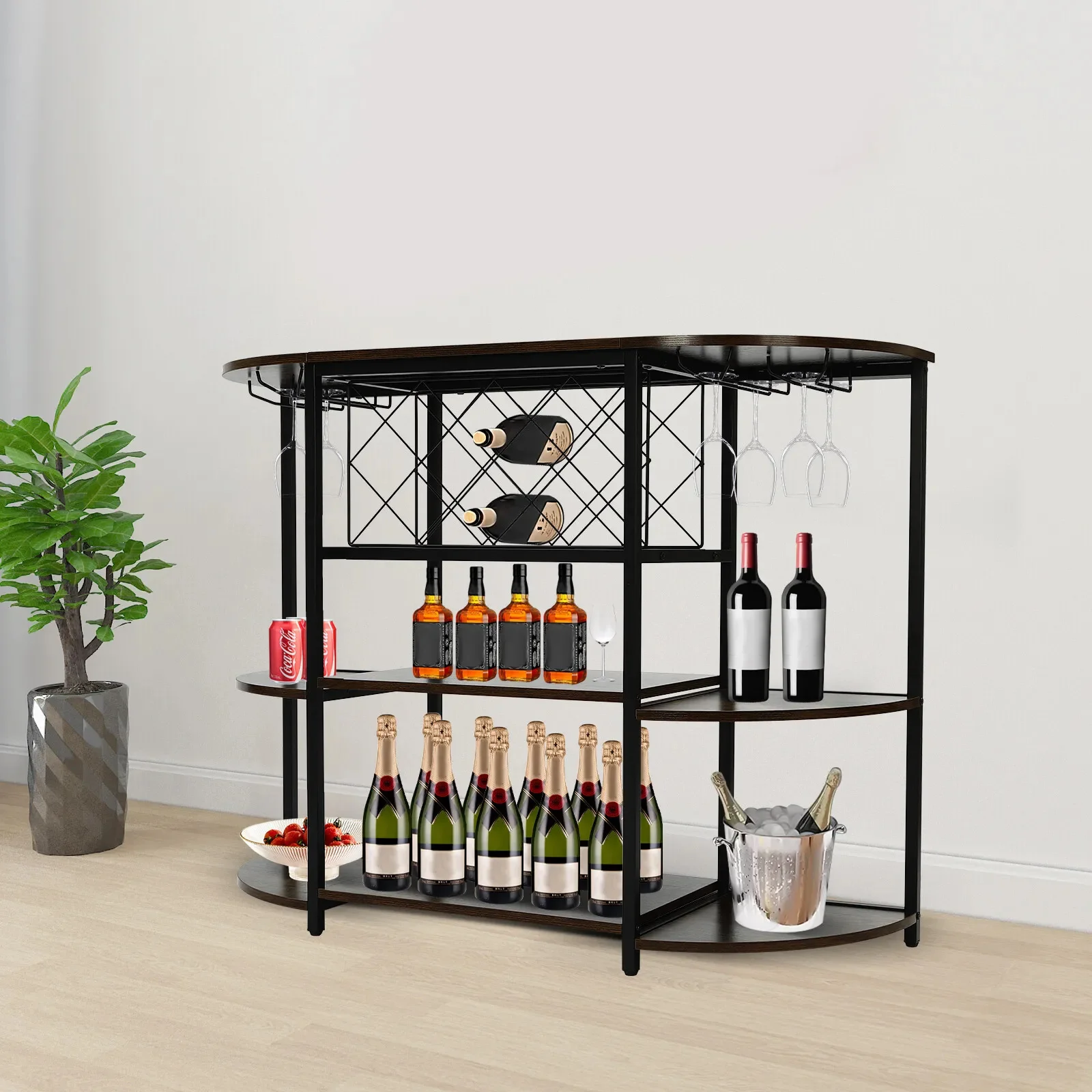 Wine Rack Table Rust Brown 15.8 