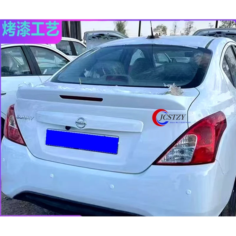 Para Nissan Versa Almera Sunny Spoiler 2011 2012 2013 2014 2015 2016 Sunny Spoiler cubierta de maletero trasero de coche alerón de ala