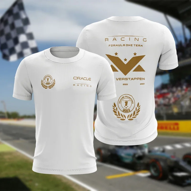 T-shirt da corsa F1 di vendita calda estiva, uniforme da squadra di allenamento con Formula quotidiana, comoda maglia a maniche corte traspirante