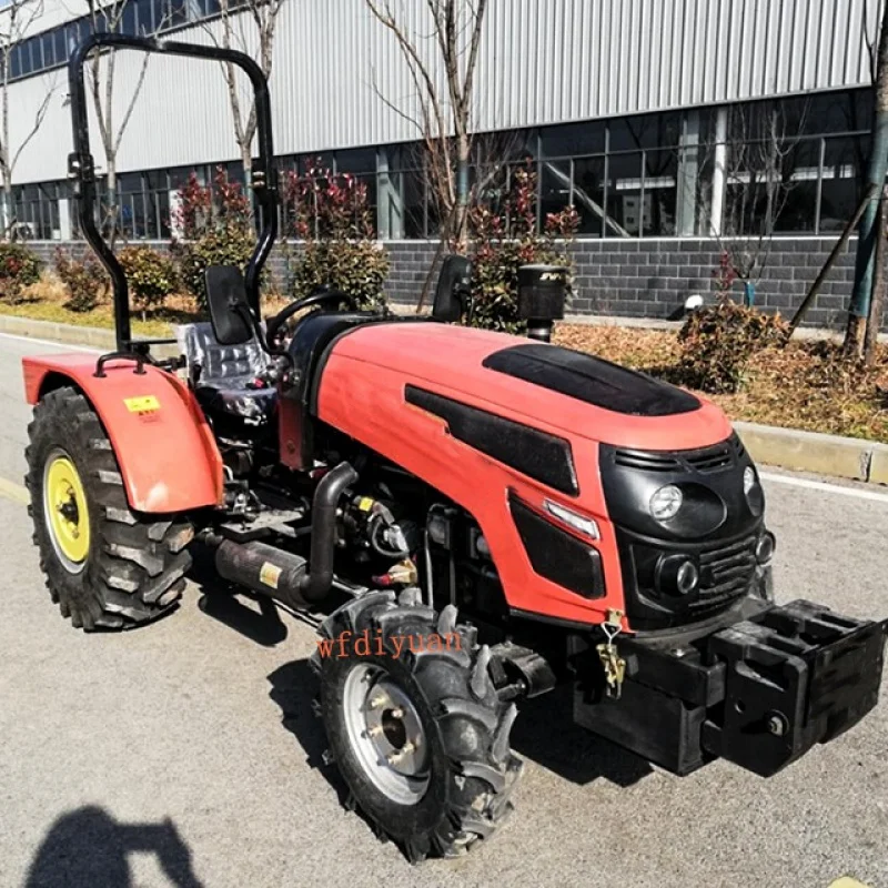 Mini excavadora agrícola con tracción en las 4 ruedas, mini tractor para casas verdes, 50hp, precio barato