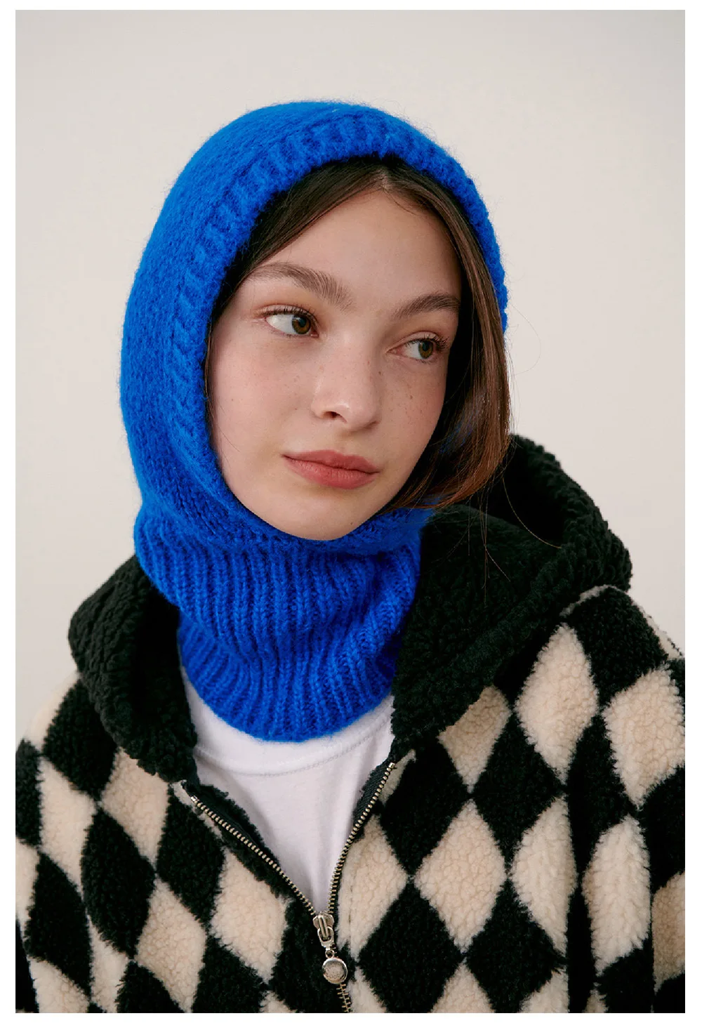 20 % Wolle Strickmützen Winterwärmer Unisex Kapuzenmütze Halskragen Schal Mütze für Männer und Frauen Ski Beanie Hüte Kalte Mütze Sturmhaube Mütze – Detail 6