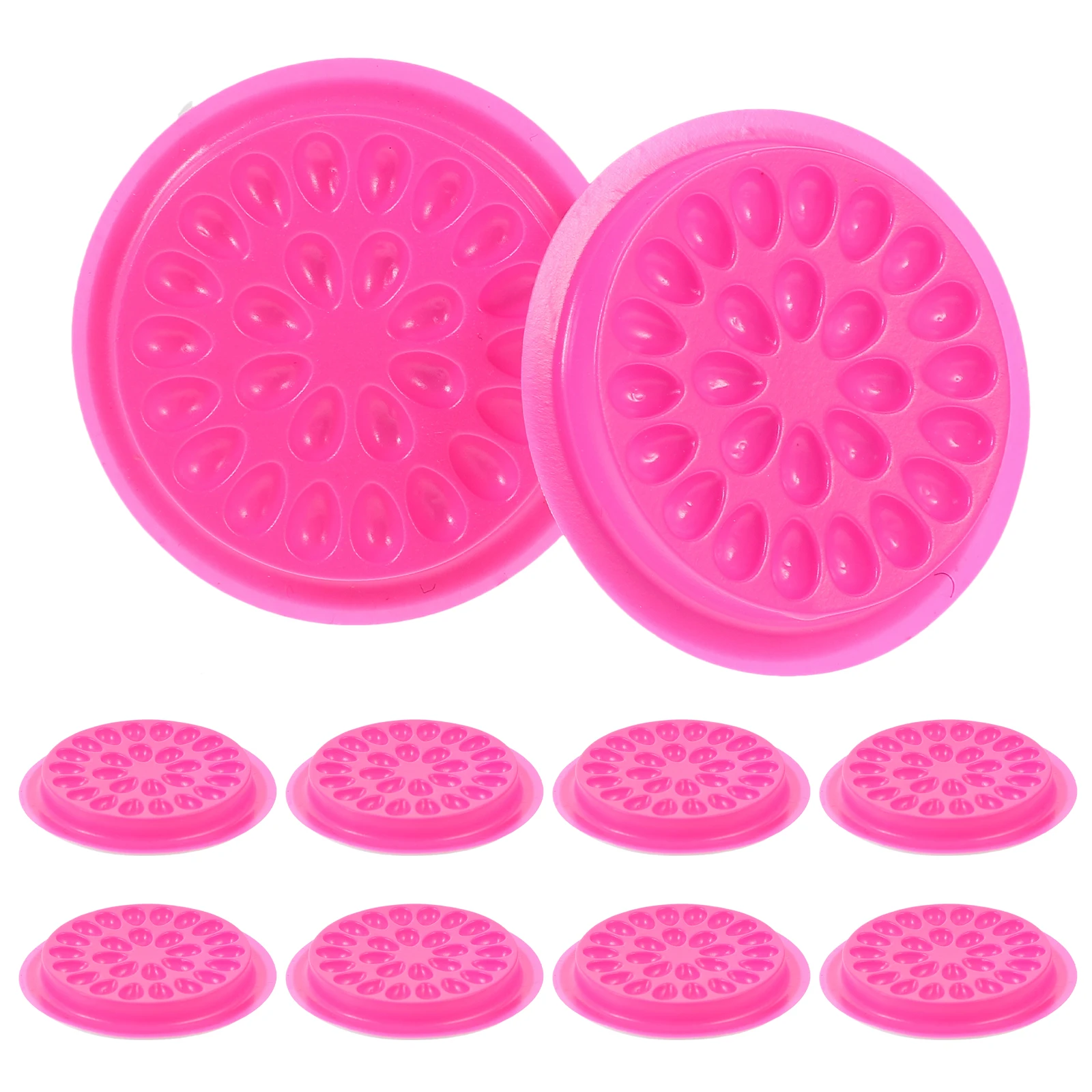 

20pcs Flower Shape Eyelash Extension Tray Premium Lash Holder For Salon Home Use Rosy Easy Stick Glue False Lashes