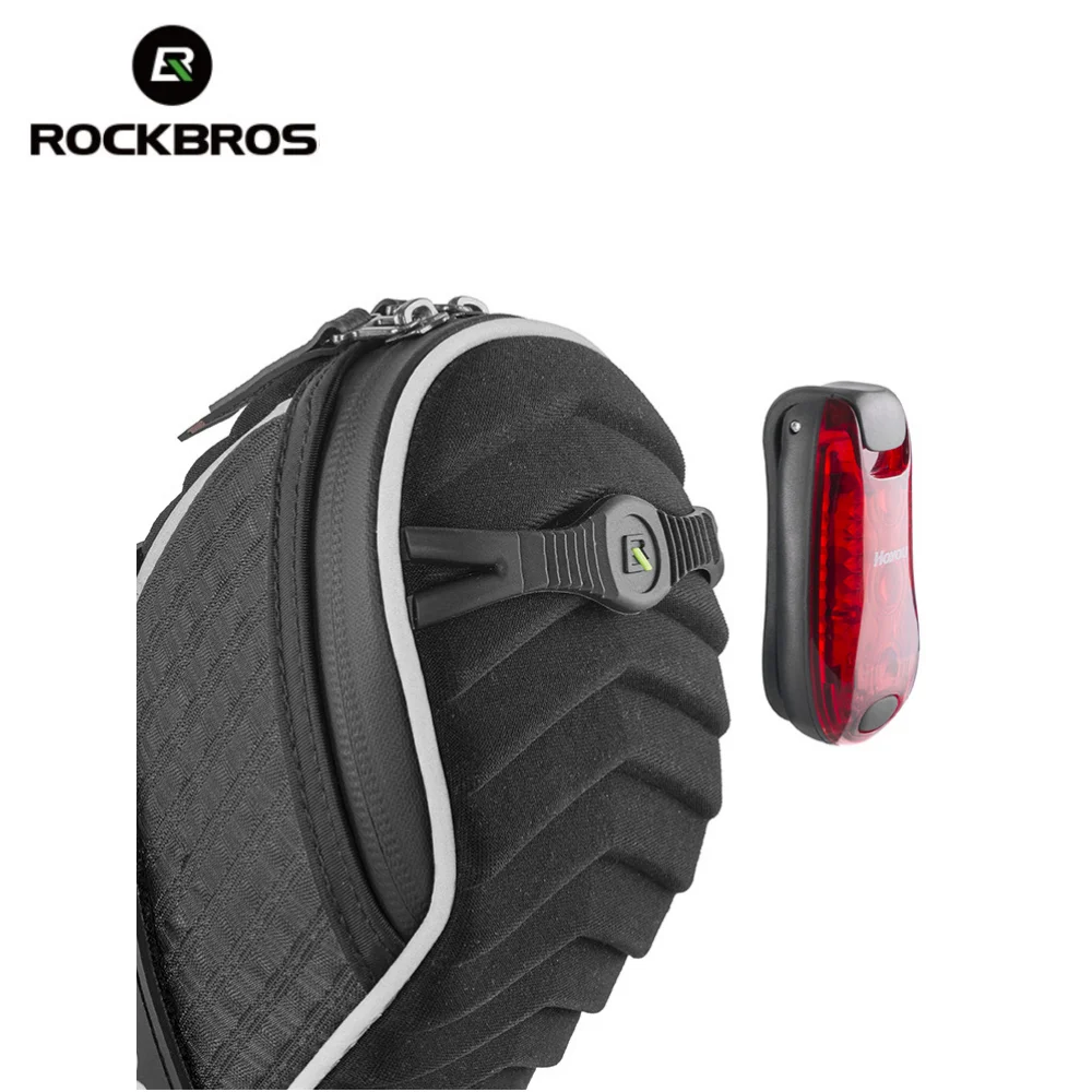 ROCKBROS Bicycle Bag Tail Bag Seat Tube Bag Large Capacity Saddle Bag Reflective Strip Road Mountain Bike Riding Equipment