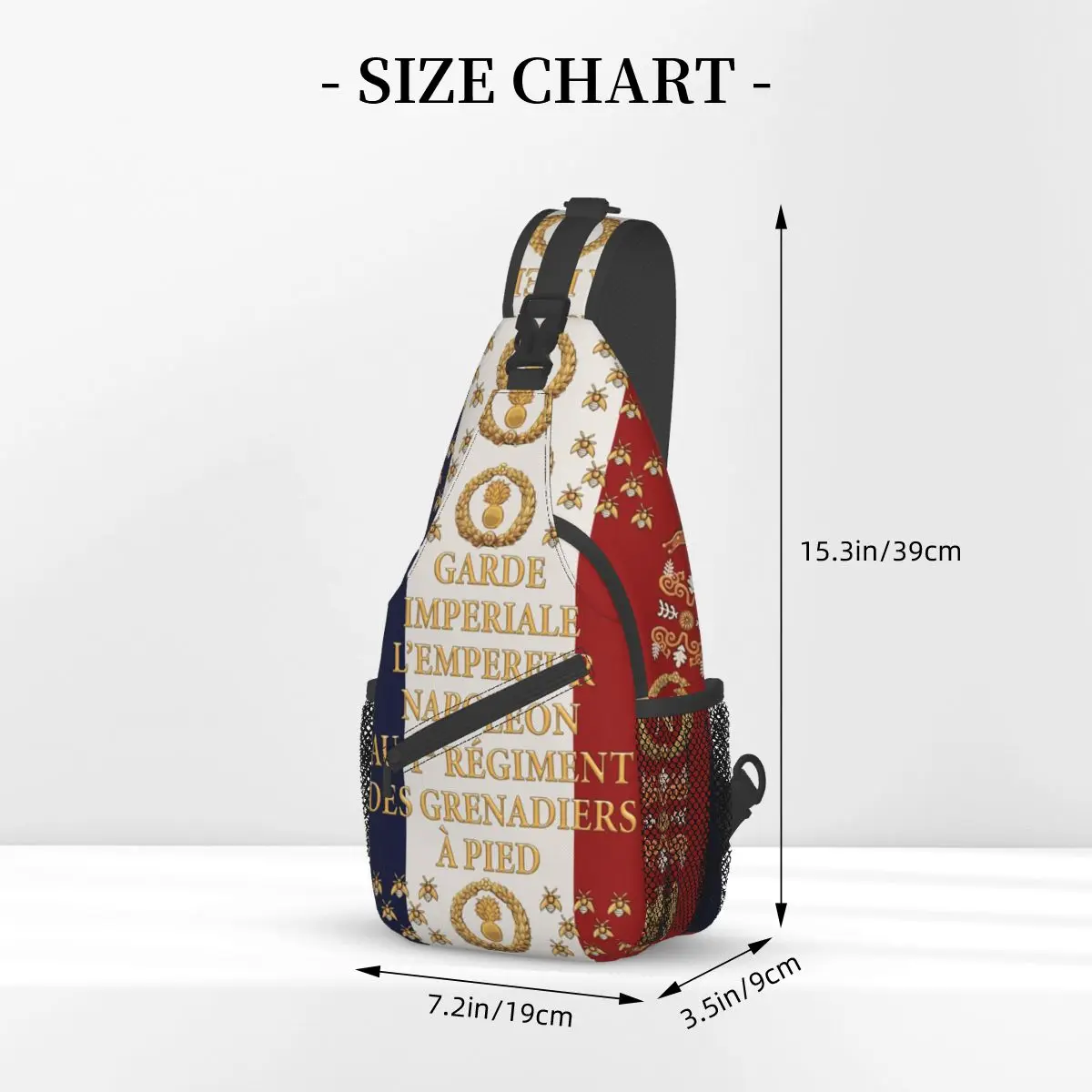 Napoleonic Franse Vlag Sling Bags Borst Crossbody Schouder Rugzak Reizen Wandelen Dagrugzakken Garde Imperiale Casual Tassen