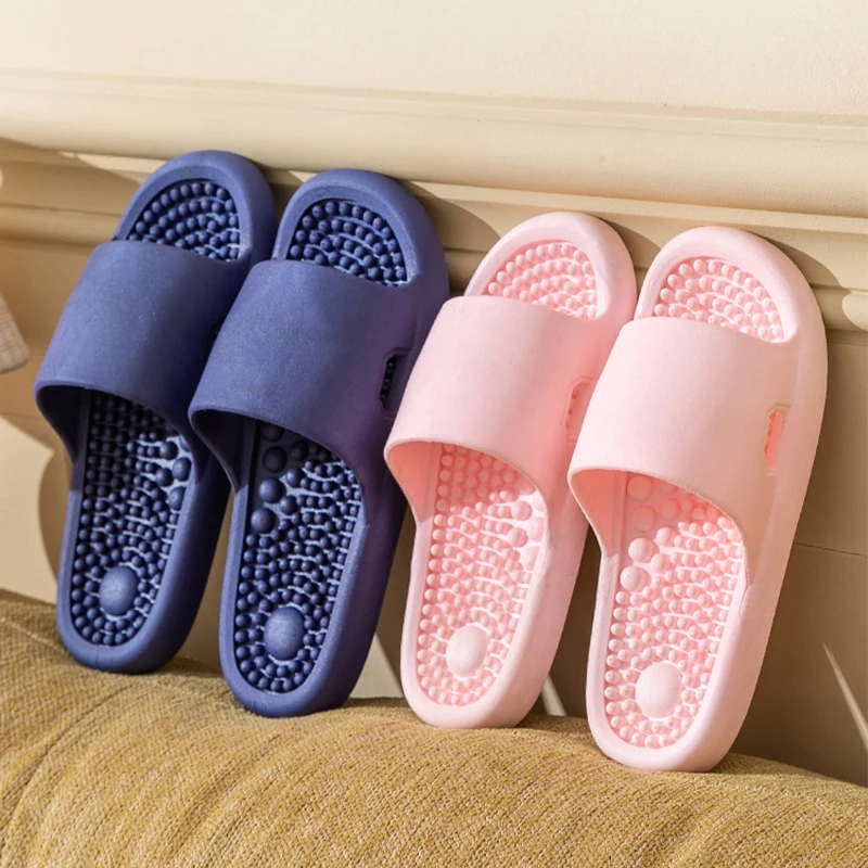 Massage Slippers Men Women Summer Couple Home Foot Acupuncture Points Bathroom Bath Non-Slip Foot Therapy Couple Sandals