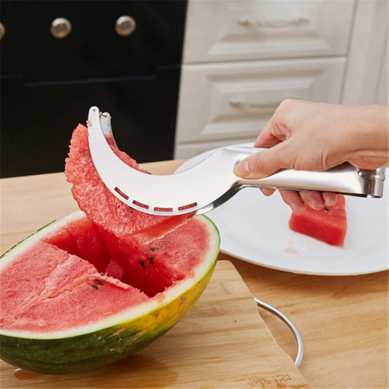 

Stainless Steel Watermelon Slicer Cutter Tool hami melon Cutter Unique Fruit Slicer Tool for Kitchen Gadget