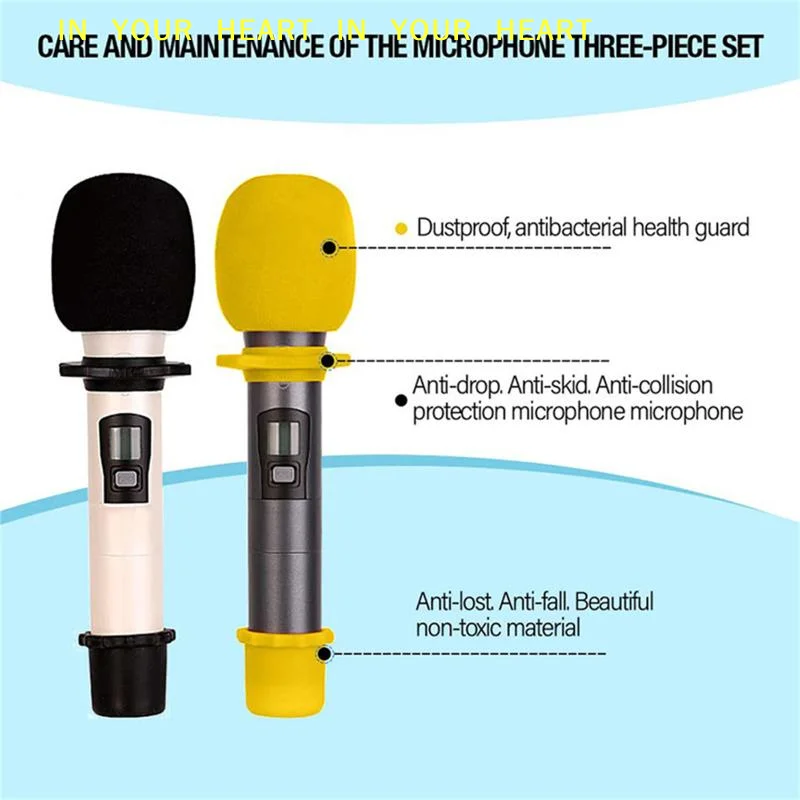 【X】High Elastic Universal Rubber Microphone Anti-Roll Sleeve Soft Windscreen Foam Bottom Sleeve for  Live Streaming
