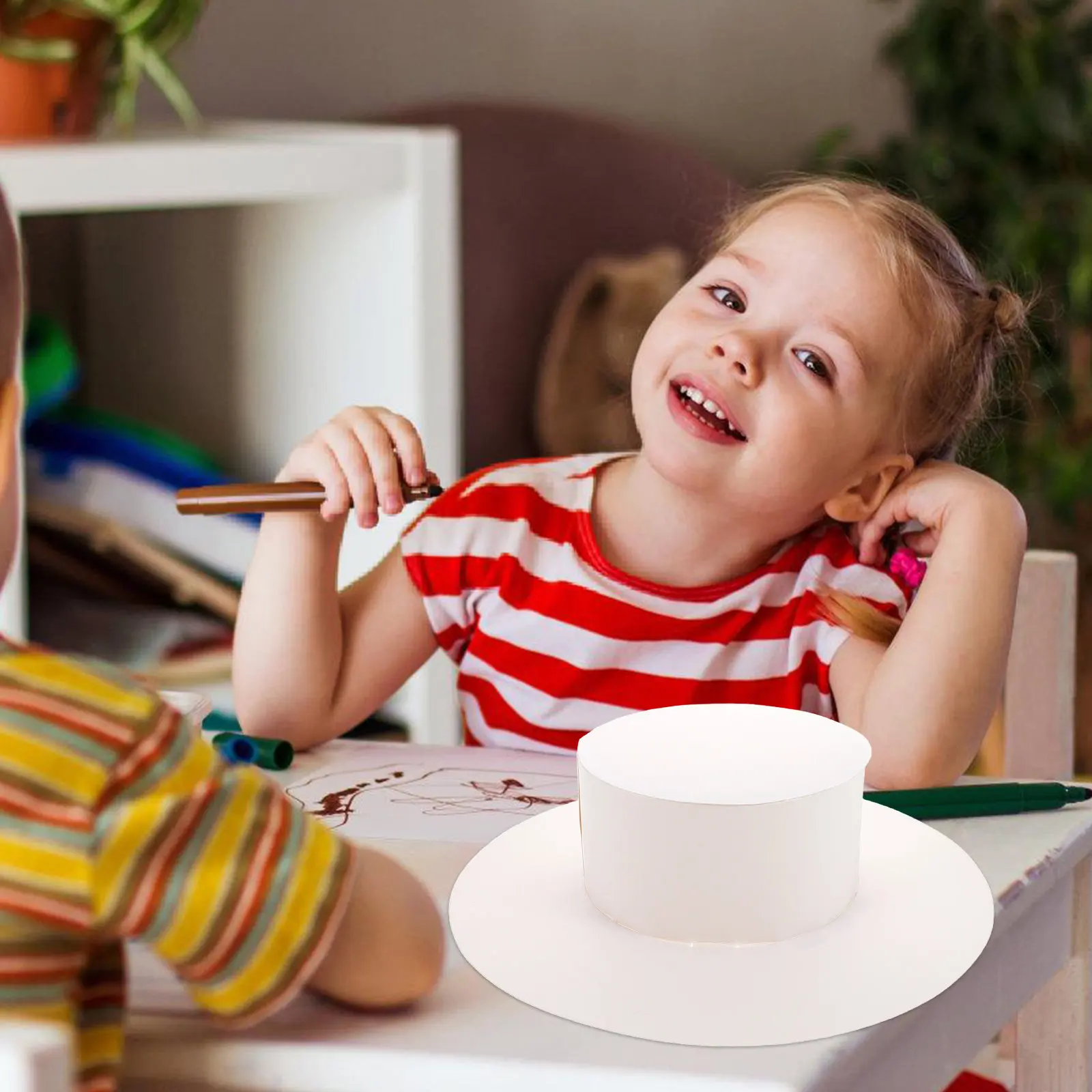 5 Piezas de Sombreros de Papel en Blanco para Niños, para Manualidades, Pintura Artística, Fiestas, Diversión Familiar, Herramienta de Aprendizaje de la Conciencia Espacial