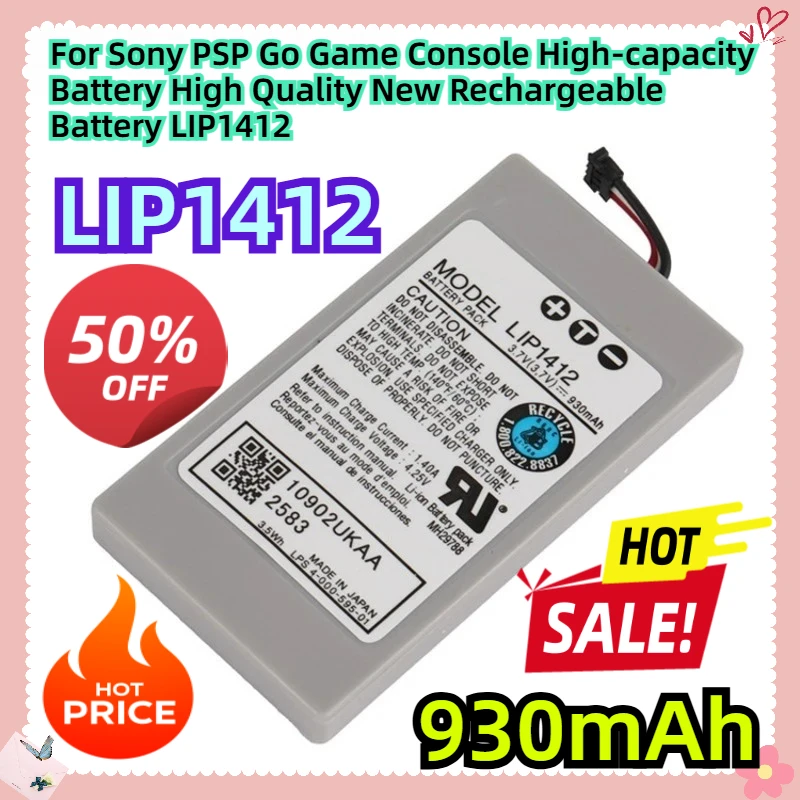

3.7V 930mAh For Sony PSP Go Game Console High-capacity Battery High Quality New Rechargeable Battery LIP1412