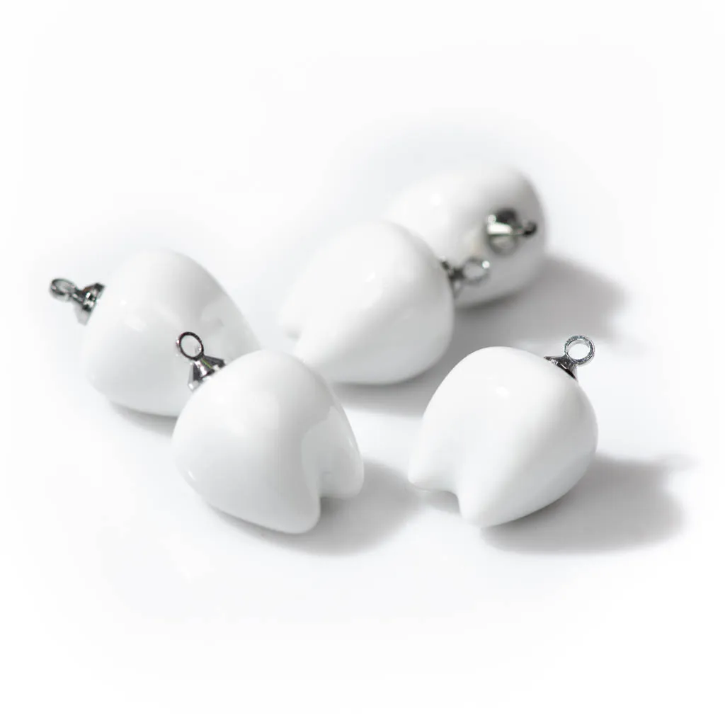 2pcs 2size Ceramic Teeth Pendant Necklace & Earring Set Ideal for DIY Porcelain Jewelry Making Accessories Z747