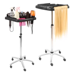 Barber Trolley Tray Cart for Hair Coloring Styling and Haircutting Movable Height Adjustable Storage Tray Cart Salon Supplies