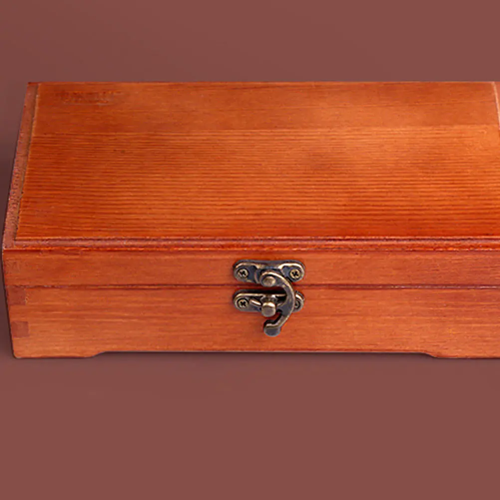 

1Pcs Simple Design Wood Stationery Box Reliable Lid Pencil Storage Container Portable Organizer for Office School Use