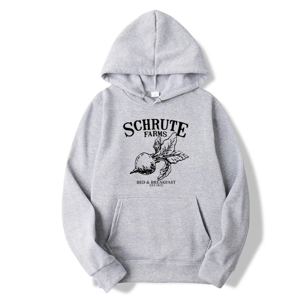 

Schrute Farms Hoodie The Office Hooded Sweatshirt Funny Dwight Apparel Women Graphic Hoodies Long Sleeve Pullovers Casual Tops