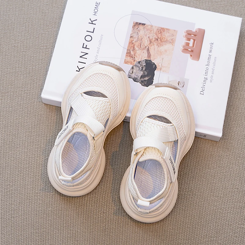 

Boys Girls Sports Sandals Rotating Button Students Sneakers Hollowed-out Summer New Students Running Shoes Mesh Breathable