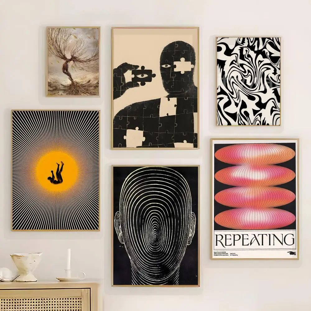 Art R-Retro Abstract Nourishing Soul Poster Wall Art Print Poster for Living Room Bedroom Home Decor