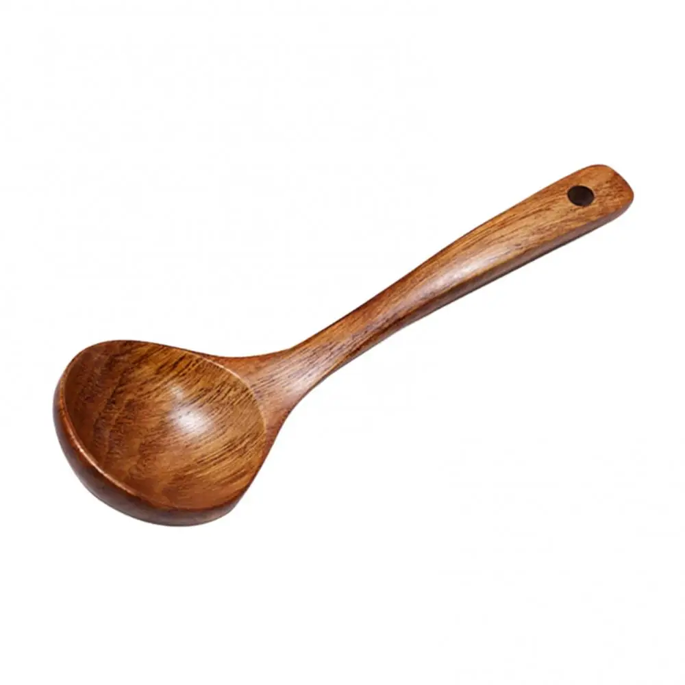 

Kitchen Soup Spoons Long Handle Wooden Dessert Rice Soup Spoon Teaspoon Cooking Utensil Cooking Stirrer Spoon