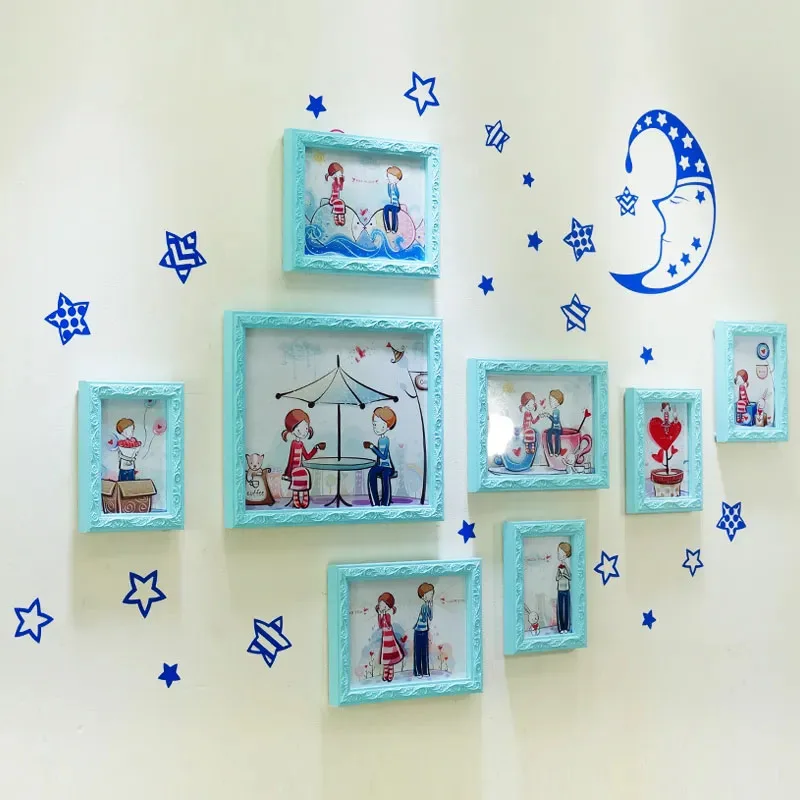 Cute Cartoon Children's Room Wall Decoration Photo Frame 5/7/10inch Combination Picture Frame Wood Frames For Pictures Wall