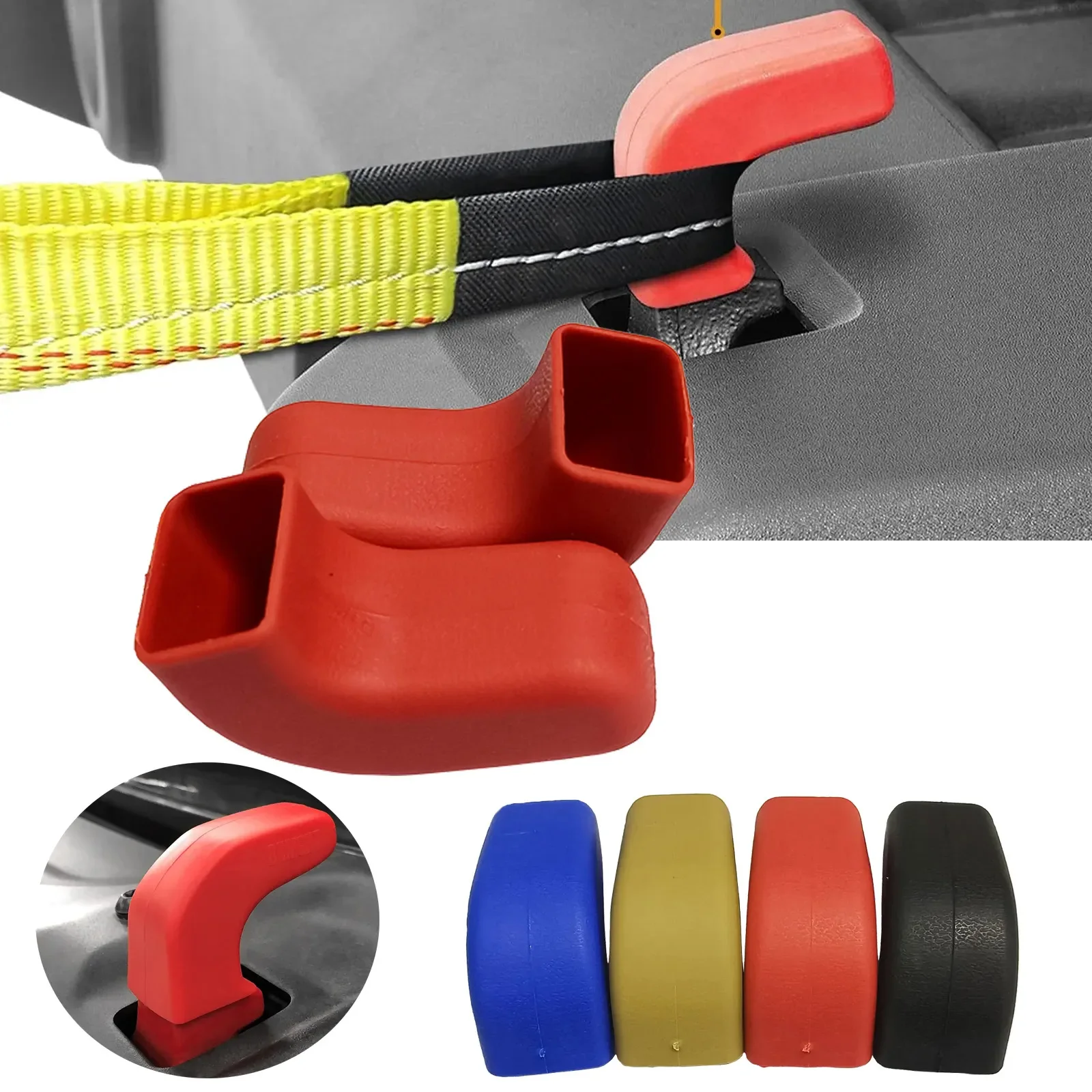 

2PCS Front Bumper Tow Hook Protector Rubber Cover Black/Red/blue/Yellow Protector for Jeep Wrangler JK JL Gladiator JT 2007-2023