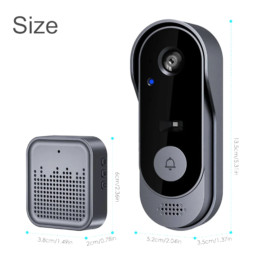 Tuya APP Battery Power Low Comsunption WIFI Doorbell Visual Peephole Viewer Door Camera Video Door Phone Intercom System