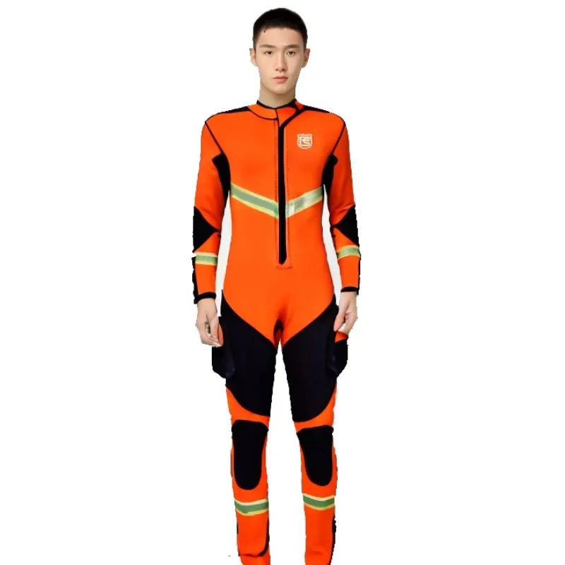 Water Rescue Wetsuit Men Diving Suit 3mm Neoprene with pocket for  lifeguard,Diver,Surf Diving,Spearfishing