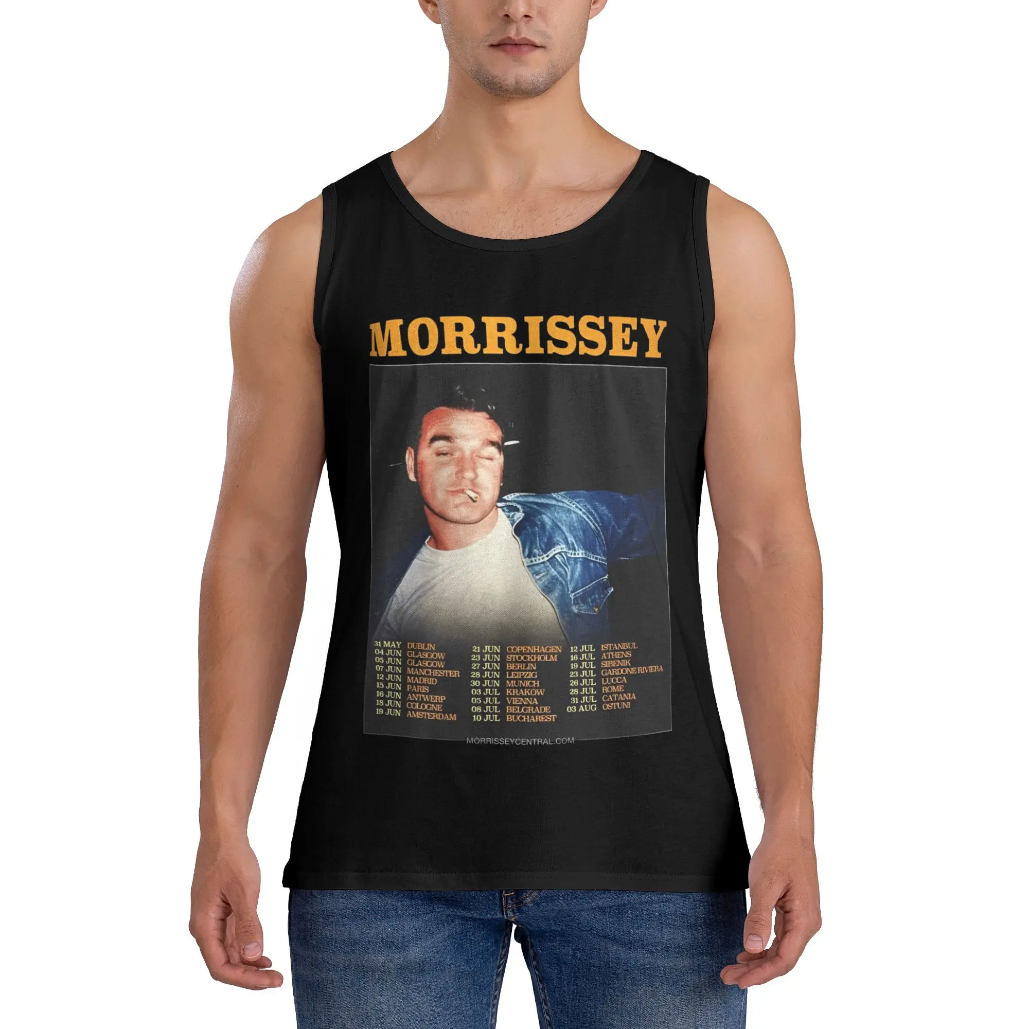 

Morrissey Tour 2025 Gift for Fan Tank Top Muscle Tops Summer Workout Male Design Sleeveless Shirts Plus Size 3XL