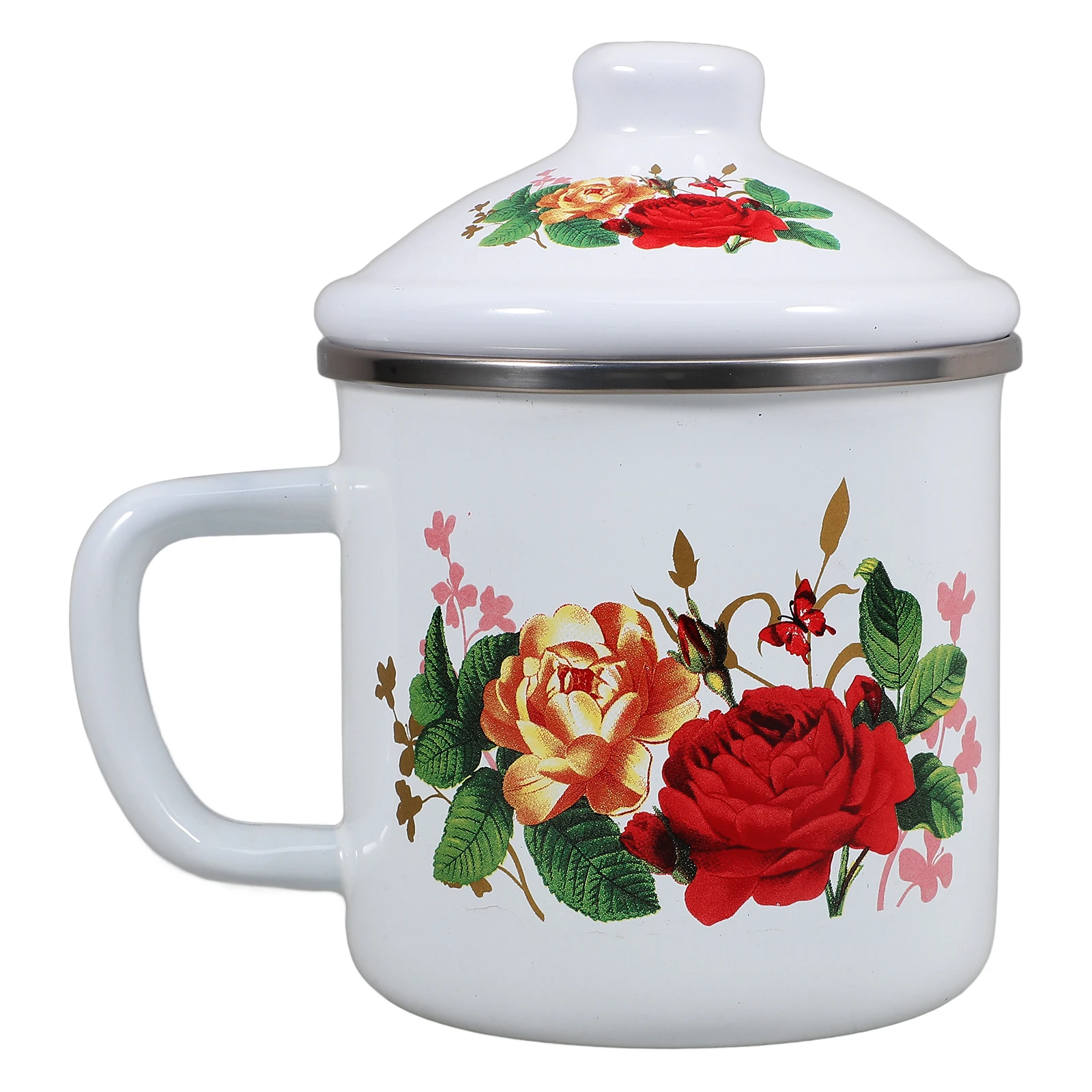 

Утолщенная эмалированная чашка, кружка для воды, небьющаяся кофе, объемный китайский стиль, автоматический офис