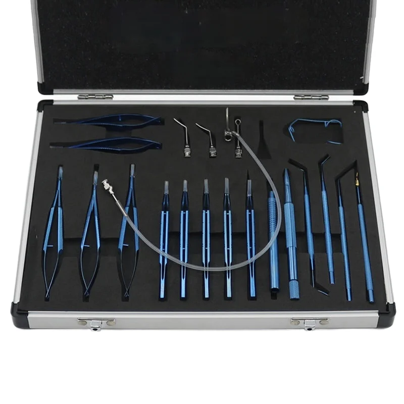 

21-Pieces Titanium Incision Cataract Kit Manual Ophthalmic Surgical Instrument Set