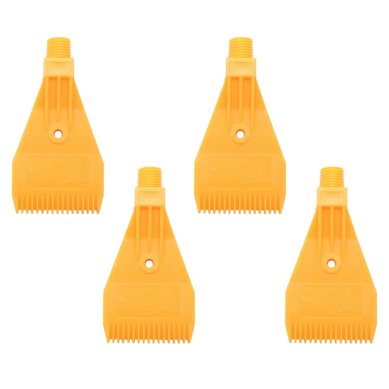 Promotion! 4X 1/4BSP Male Thread ABS Single Hole Air Blow Off Flat Jet Nozzle Yellow