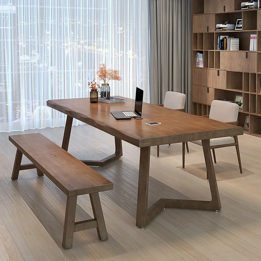 Современный простой компьютерный стол из цельного дерева, рабочий стол для дома, спальни, письменный стол для каллиграфии, китайский стол для рисования