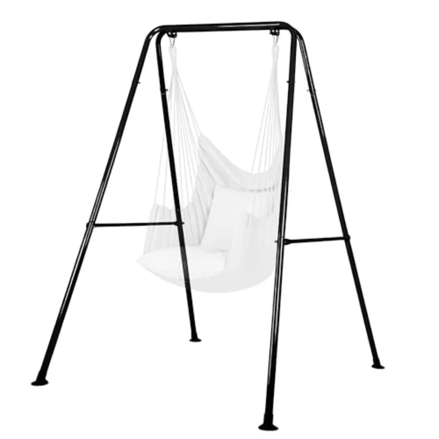 

Swing Stand Only, Heavy-Duty Metal Hammock Chair Stand for Indoor/Outdoor Use, Backyard, Black, Max Load 300lbs, Multi-Use Swin