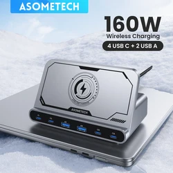 160W Wireless Desktop Charger Quick Charge 4.0 Type C PD 3.0 Multi Ports Fast Charging Station for IPhone 15 14 Pro Max Laptop