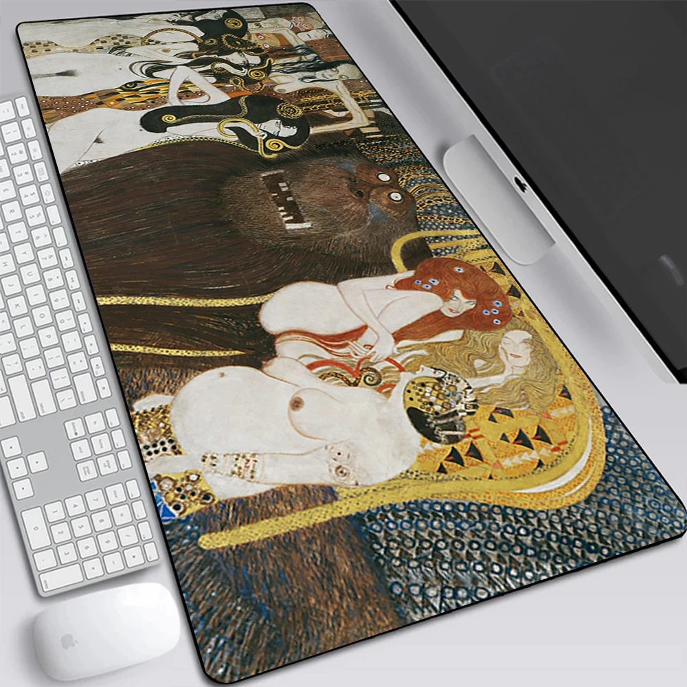 The Kiss Gustav Klimt Large Gaming Mouse Pad Computer Laptop Mousepad Keyboard Pad Desk Mat PC Gamer Mouse Mat Office Mausepad