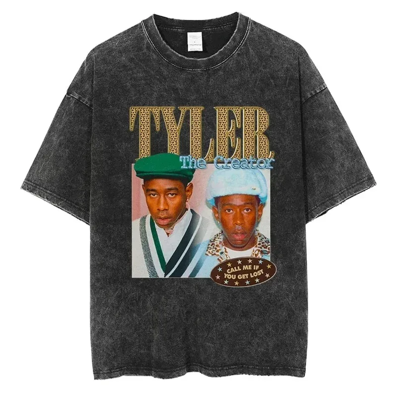 Tyler The Creator Graphic T Shirt Fashion Hip Hop Men Women Streetwear Quality Cotton Vintage Oversized Black Short Sleeve Tees